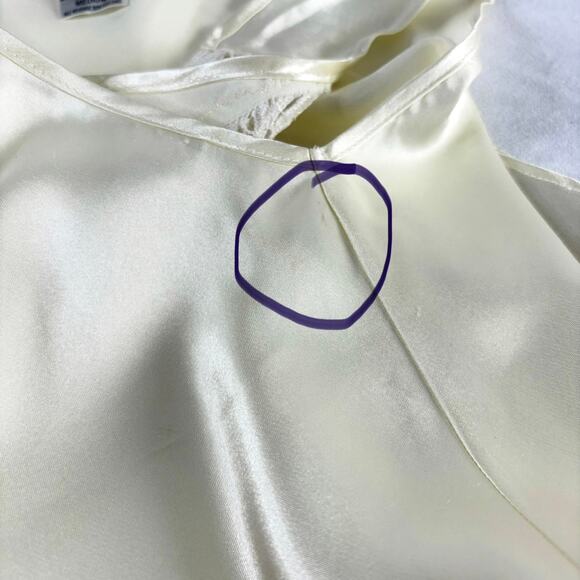 Vintage Buttercream Silky Doily Lace Sleeveless Cami Top Sz M - Picture 7 of 8